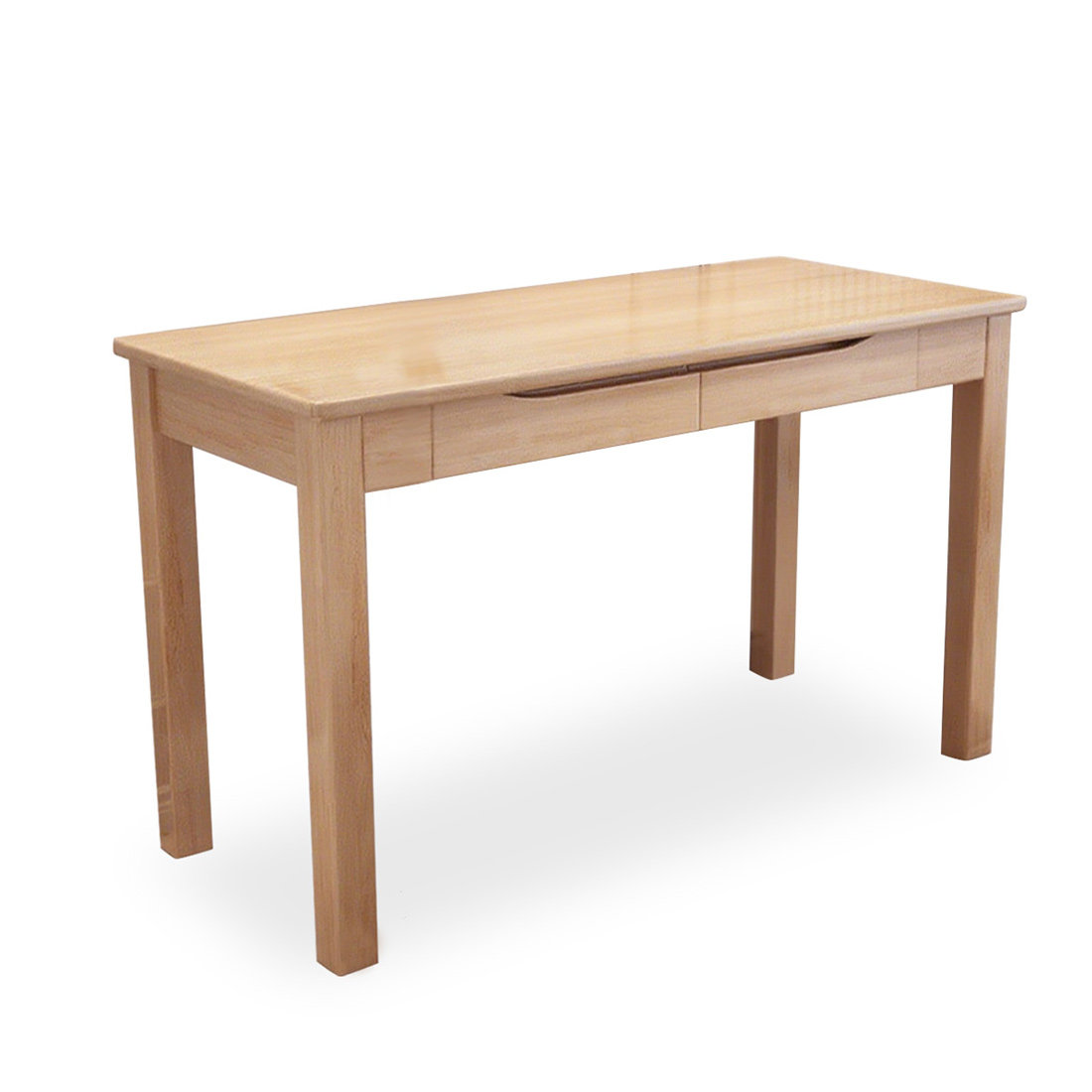 East Urban Home Burlywood Rectangular Solid Wood with 2 drawers desk ...