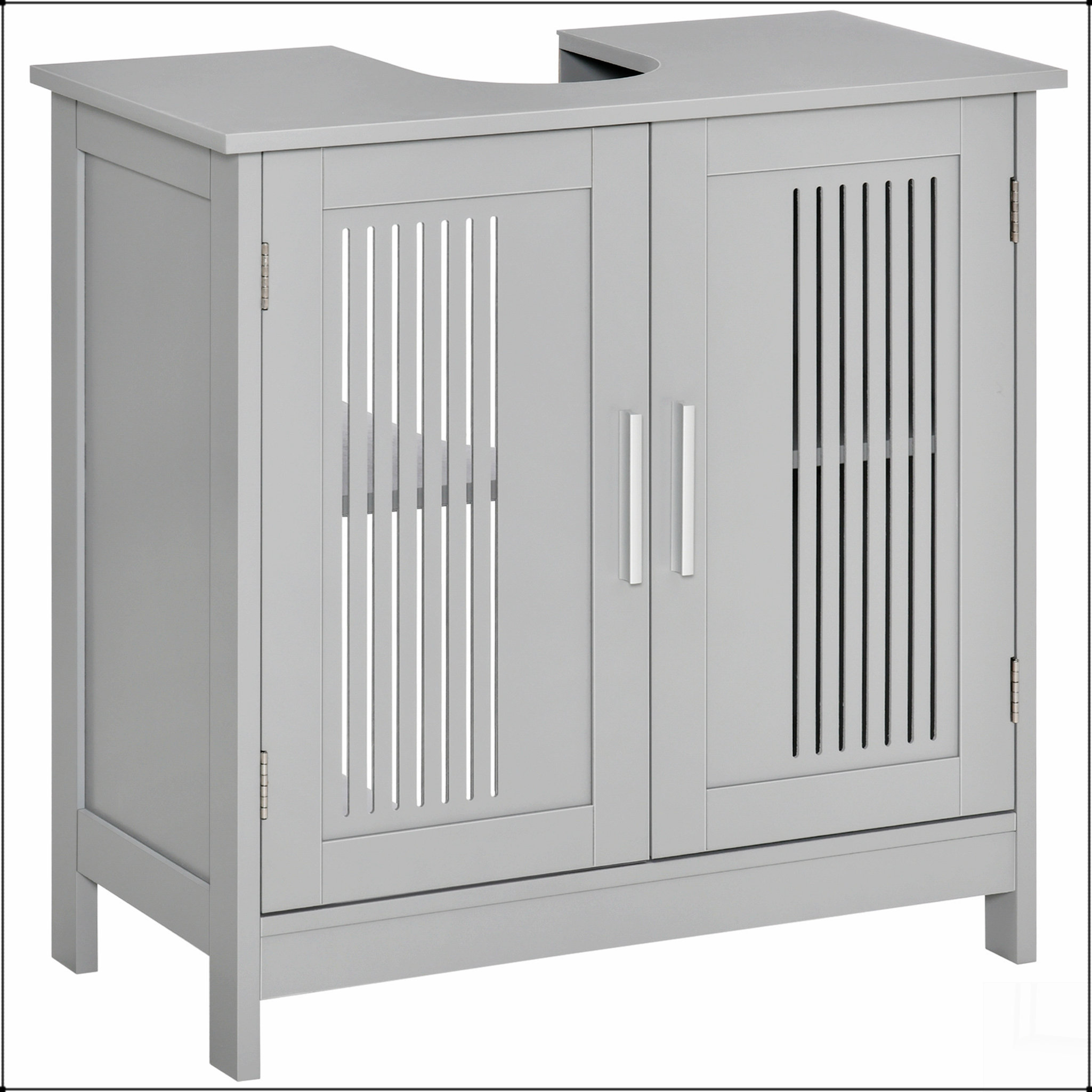Ebern Designs kleankin Modern Under Sink Cabinet with 2 Doors, Pedestal ...