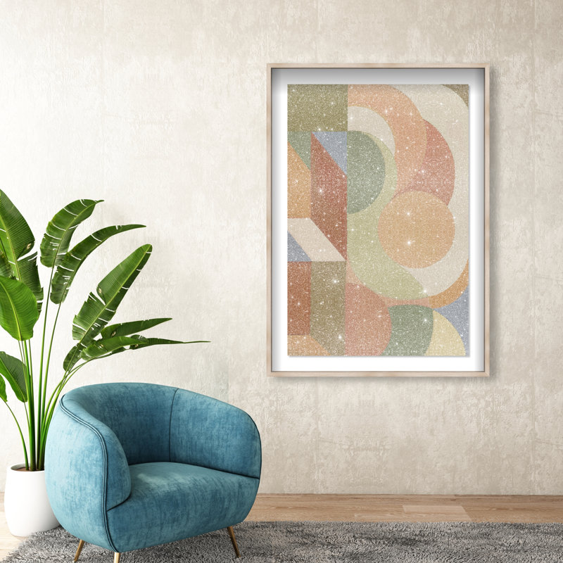Adore You More Shadowbox Abstract Print by Oliver Gal, Black Frame, 10 x 15, 37.5"H x 55.5"W, Natural Oak Shadowbox