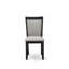 9 Piece Modern Dining Table Set Includes a Rectangle Dining Room Table with X-Legs and 8 Shitake Linen Fabric Upholstered Chairs, Wire Brushed Black Finish-982604560-982604559