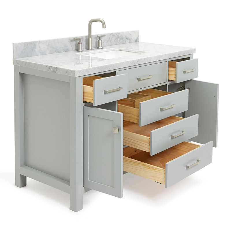 Ensemble de meuble-lavabo simple 49 po Abbate, gris