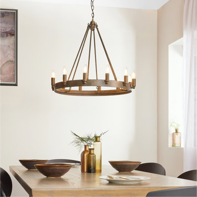 Dunstable 12-Light Wagon Wheel Chandelier