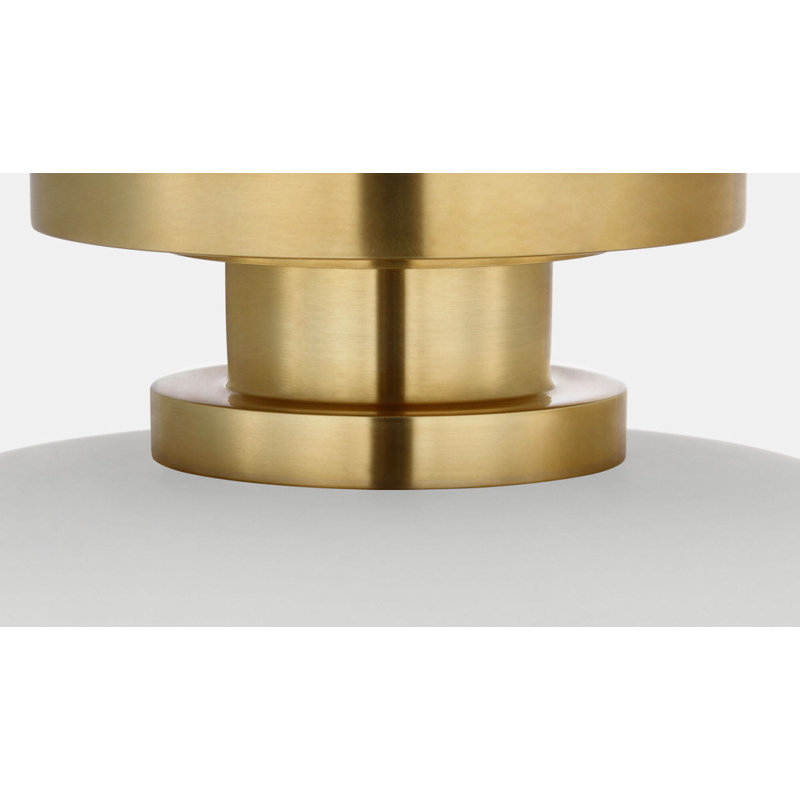 Cyrus 8" Flush Mount with White Glass, Hand-Rubbed Antique Brass