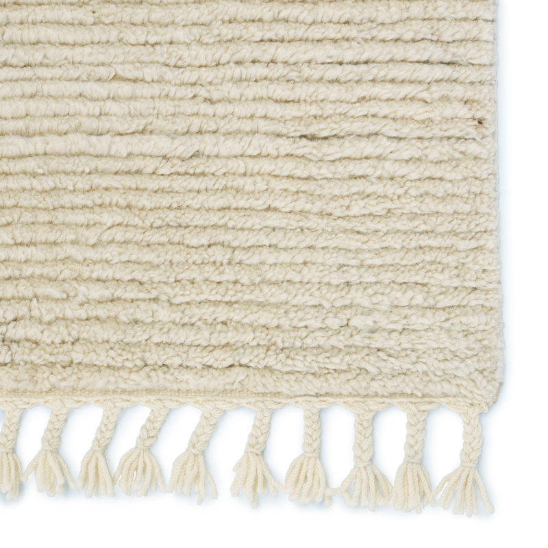 Manesa Wool Geometric Area Rug in Cream/Dark Brown, Rectangle 8' x 10'