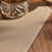 Round Coffee Table Walnut Wood Saddle Leather-103410595