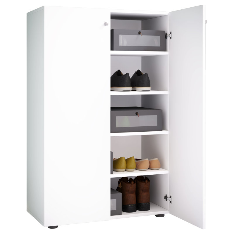 10 Pair Shoe Storage Cabinet, White