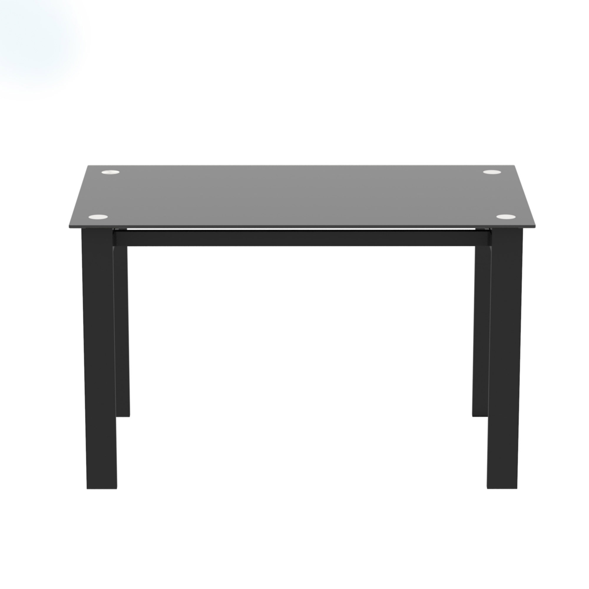 Latitude Run® Dining Table With Metal Legs And Tempered Glass Top | Wayfair