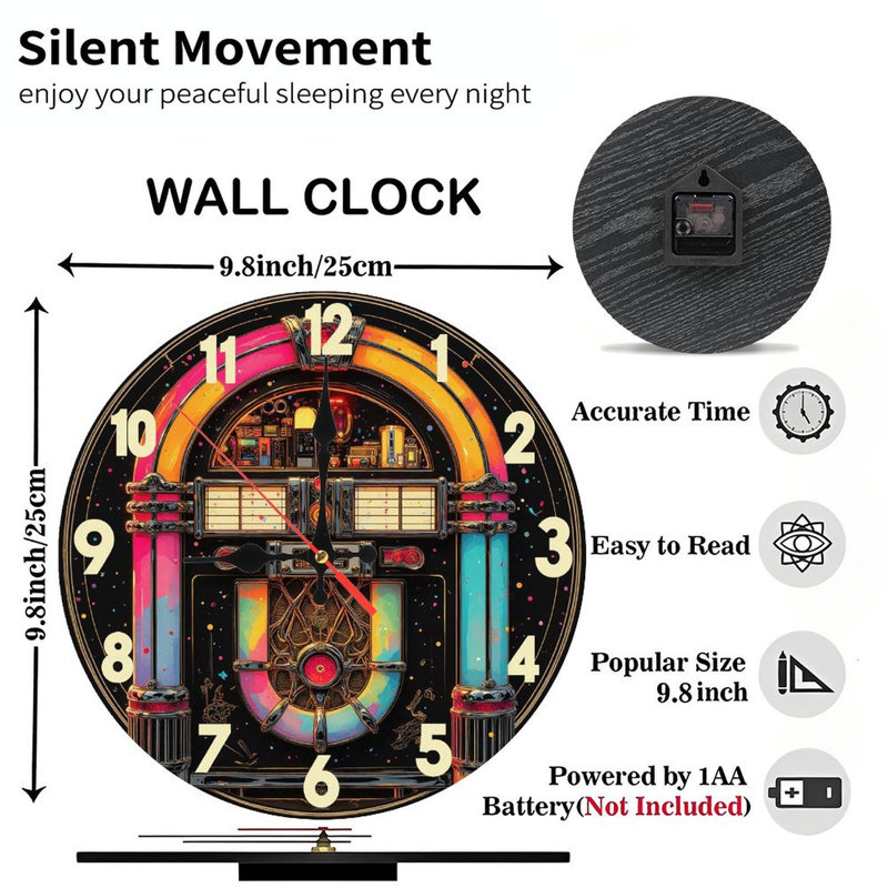 Horloge murale rétro Jukebox