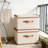 2Pcs Large Fabric Storage Bins with Lid，Stackable Storage Bins with Leather Handles, Decorative Storage Boxes with Lids for Bedroom, Closet, Nursery, Office，Set of 2-96337733