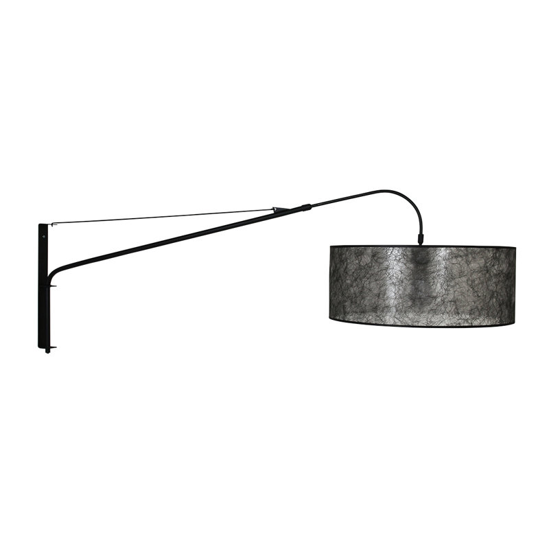 Owings Swing Arm Sconce, Black, Black