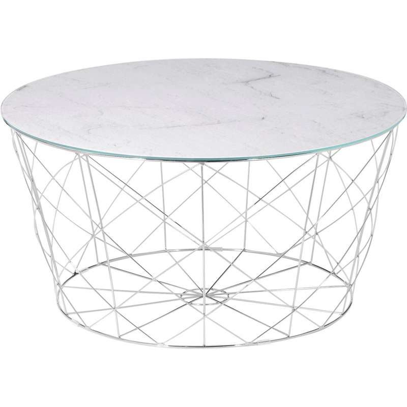 Frimunt Frame Coffee Table, White, Chrome