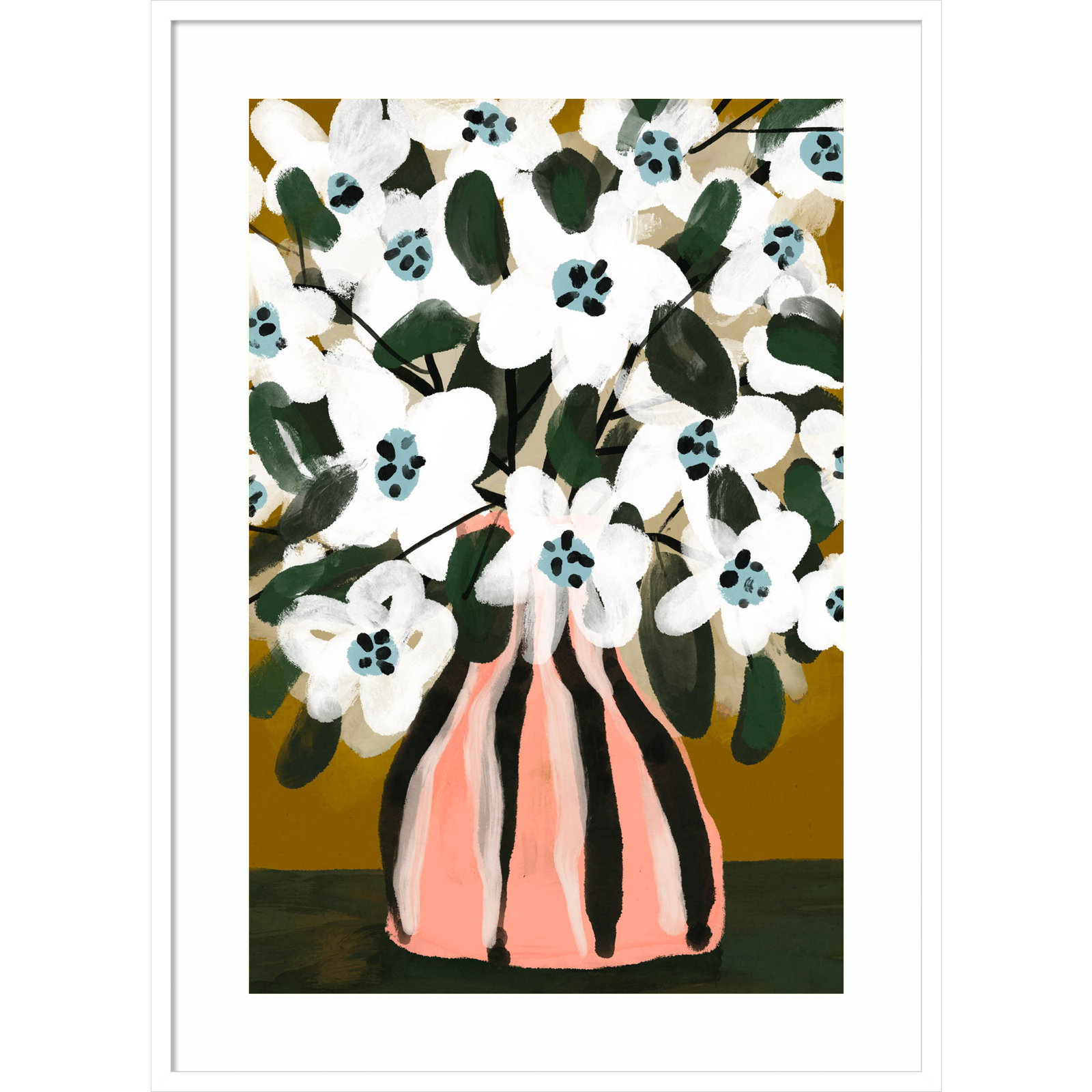 Galya "Pastel Flower Impression No. 9" Print, White, 41" H x 30" W