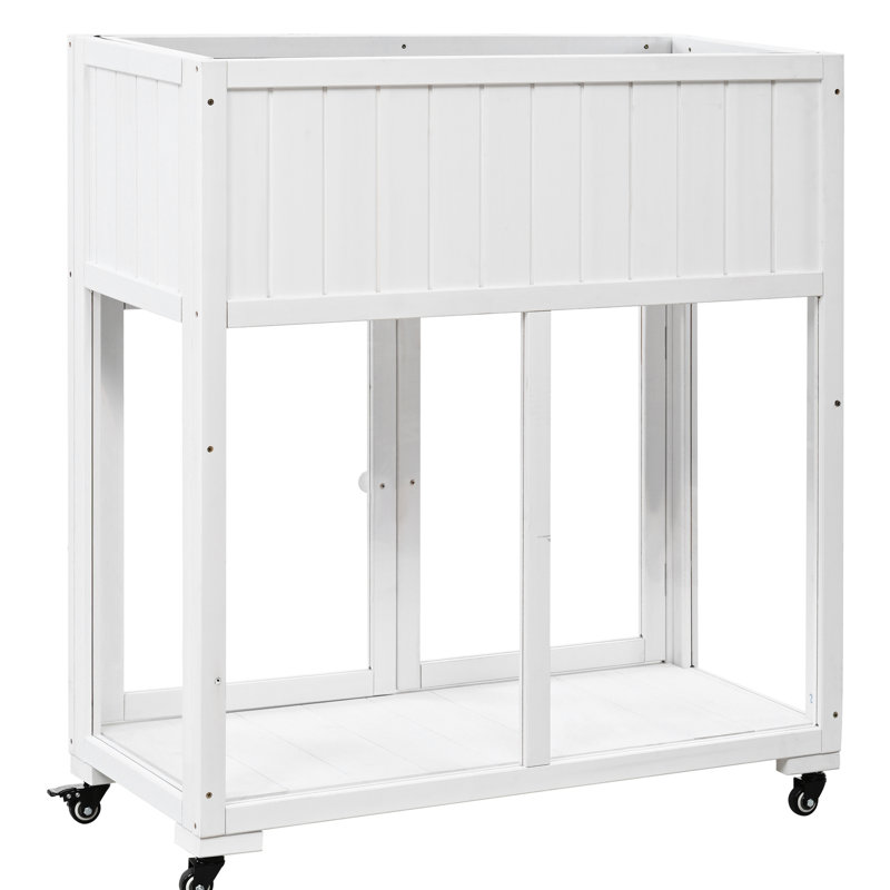 Mini serre froide 35,4 po x 17,7 po x 37,4 po, blanche, avec 2 portes de jardin avec roulettes, doublure surélevée pour les soins de croissance