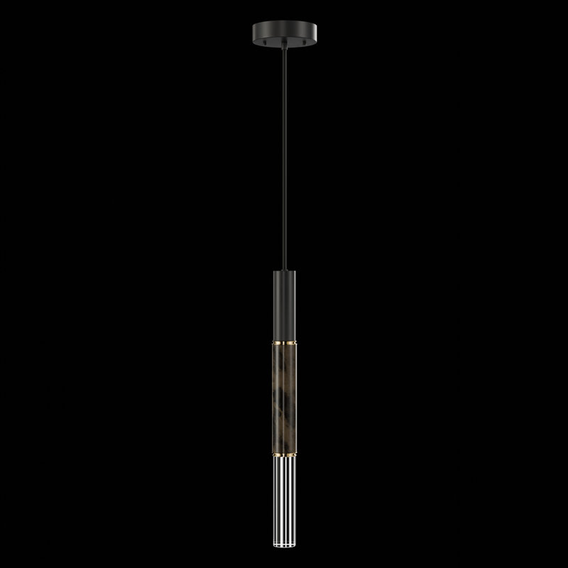 Luminaire suspendu rond l 6,5 po Antonia, Noir mat