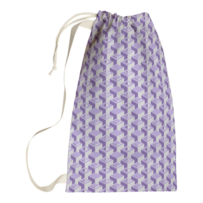 Sac à linge gratte-ciels, H 29 po x l 18 po x P 1,5 po, Mauve/blanc