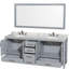 Sheffield 80" Freestanding Double Bathroom Vanity with Marble Top with 70" Mirror-713011559