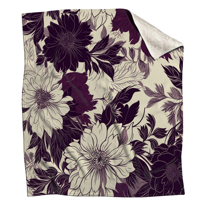Couvertures détaillées à motif floral, L 50 po x H 60 po