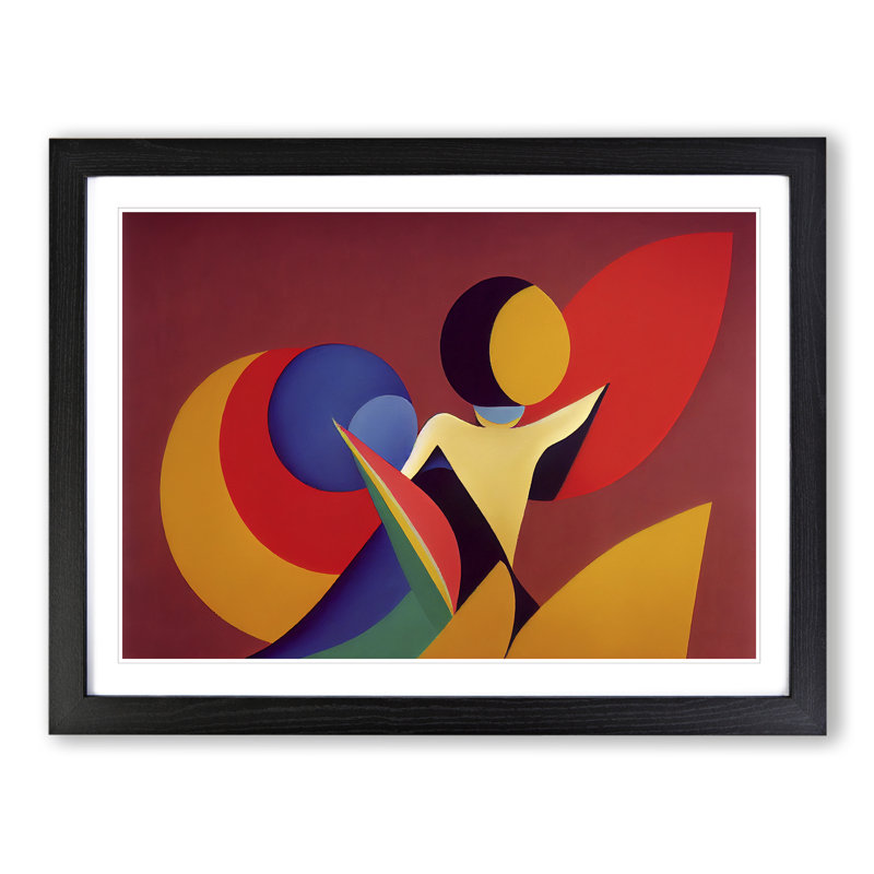 Abstract Woman in Colour Vol.1 - Framed Print, 46cm H x 64cm W x 2cm D, Black