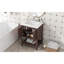 Lavabo de salle de bain moderne élégant en céramique 24 po avec tablette ouverte en bois massif-1909476980