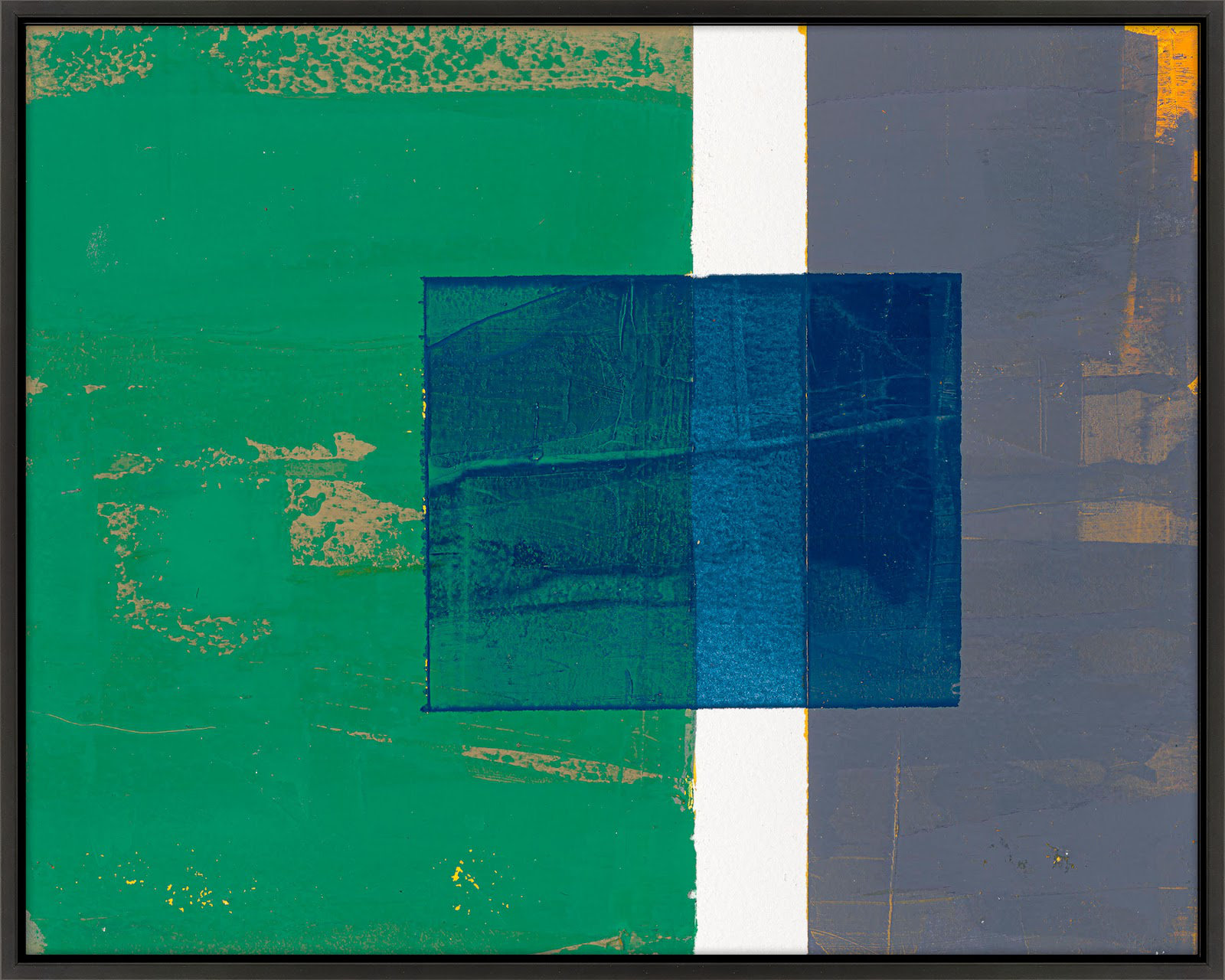 Bold In Blue 1 by Andrea Stokes, Black Framed, 40" H x 50" W x 1.25" D
