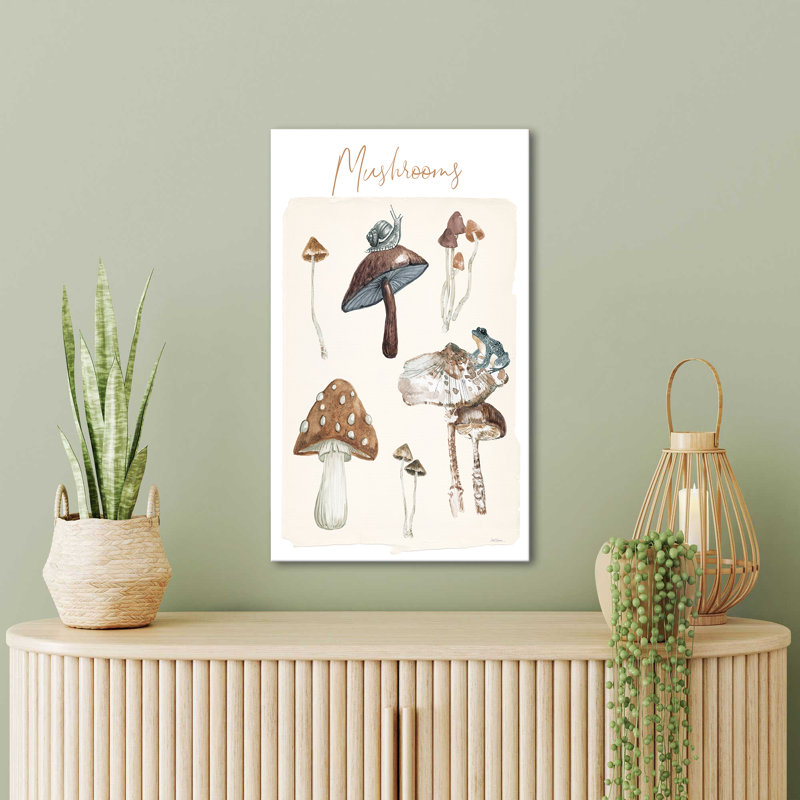 Reproduction d'art sur toile "Mushroom charte" par Carol Robinson, H 60 po x l 36 po x P 1,5 po