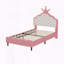 Lit simple princesse en cuir PU avec tête de lit capitonnée