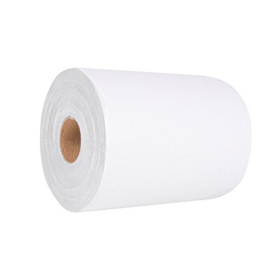 Restaurantware Paper Towel 12 Roll Case 600' 1-Ply White Paper Towel Roll Non-Perforated Absorbent Commercial Universal Core Kitchen Restroom Use