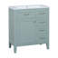 Ensemble de meuble-lavabo vert avec lavabo, armoire avec tiroirs, structure solide et panneau de fibres à densité moyenne durable