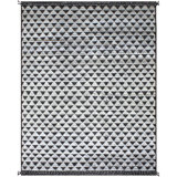 Hand Knotted Wool Area Rug in Ivory And Charcoal