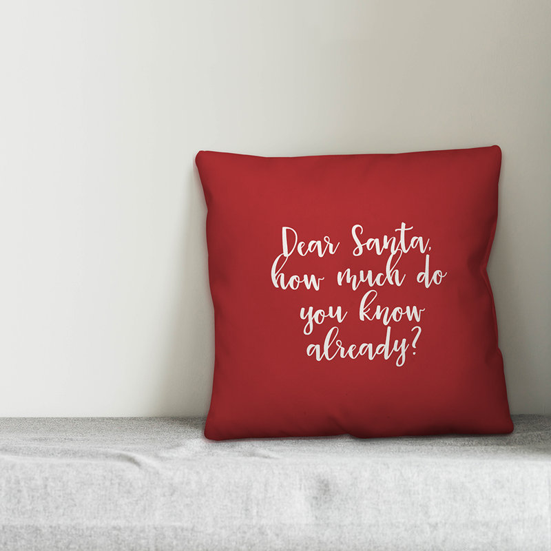  Cher oreiller du Père Noël, Rouge, Housse de coussin