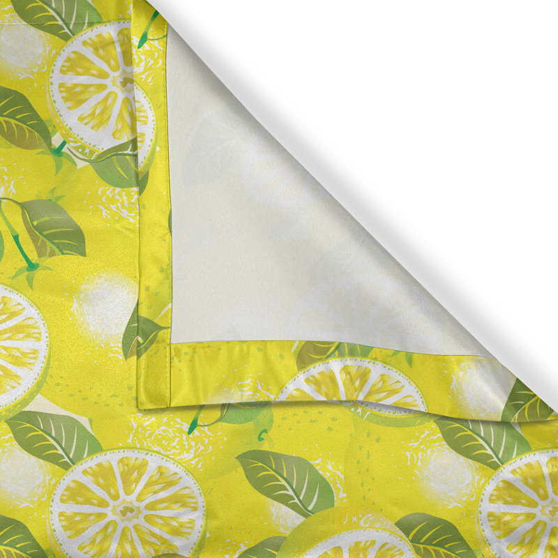 Rideau à œillets décoratif à 2 panneaux Latitude Run® Spring, 50 po x 54 po, vert fougère jaune, L 50 po x L 108 po
