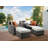 Bitanya 82''L Outdoor Patio Sectional Sofa with 2 Pillows and 2 Ottomans in Beige and Gray
