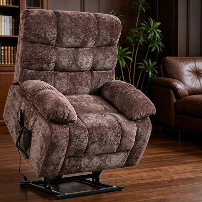 Lift Recliner Chair Heat Massage Dual Motor Infinite Position Up To 350 LBS Large Electric Power Lift Recliners With Power-Remote, Medium-Firm And Heavy Duty, Beige