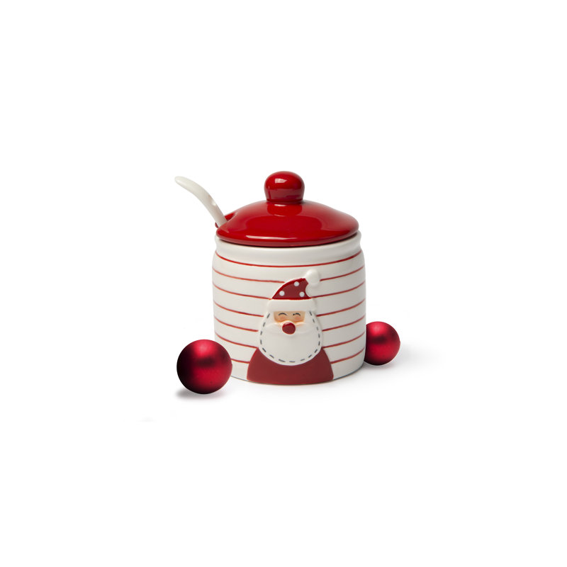Snowman Sugar Jar With Spoon