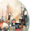 Explorations In Serenity I - Art mural rond abstrait géométrique sur métal-88599635