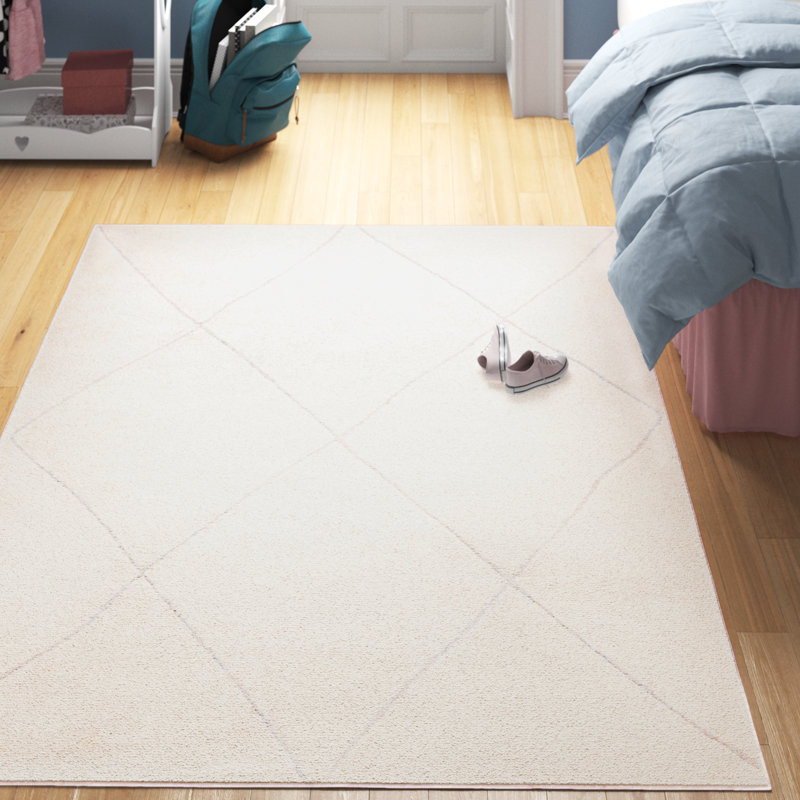 Tapis à motif géométrique Jacvalynn Performance, Rond 4 pi