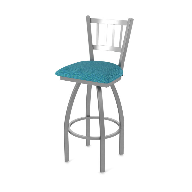 Tabouret pivotant 810 Contessa, Tissu - marée graphique, Acier inoxydable, Tabouret de bar (siège d'une hauteur de 30 po)