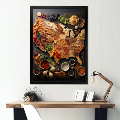 Cartographie culinaire - carte murale des États-Unis