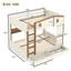 Lit superposé grand sur grand avec tiroirs et tablettes de rangement, lits superposés en bois massif avec crochets, aucun sommier nécessaire, beige et naturel