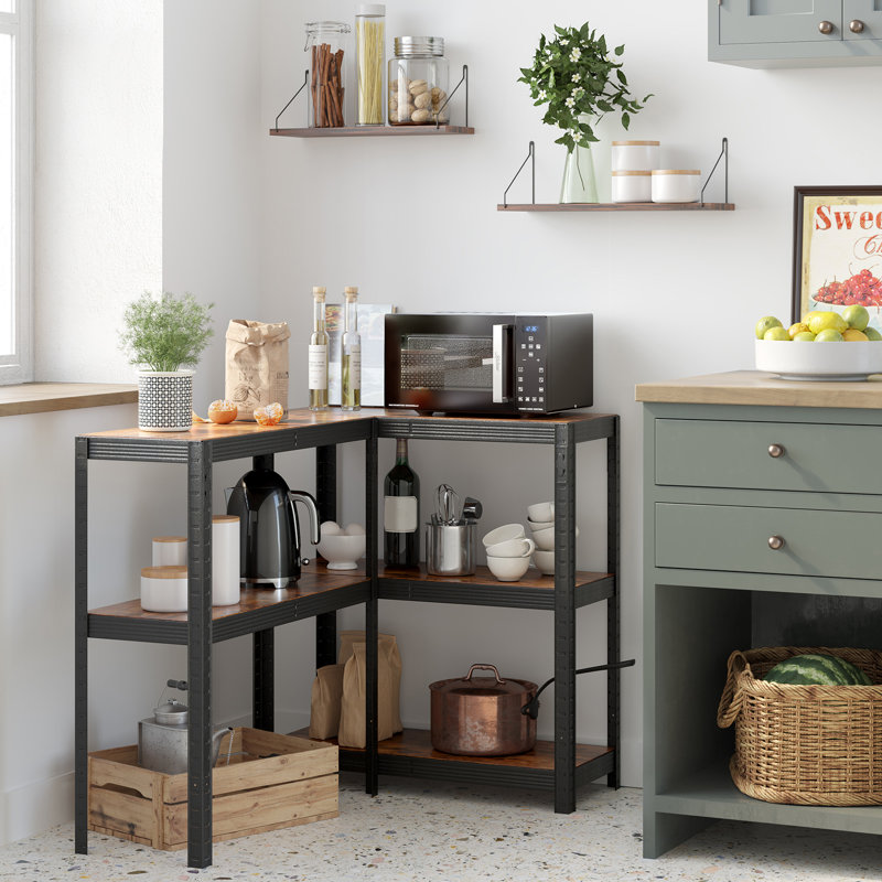 Metal Height -Adjustable Storage Rack, 150cm H x 75cm W x 30cm D, Black