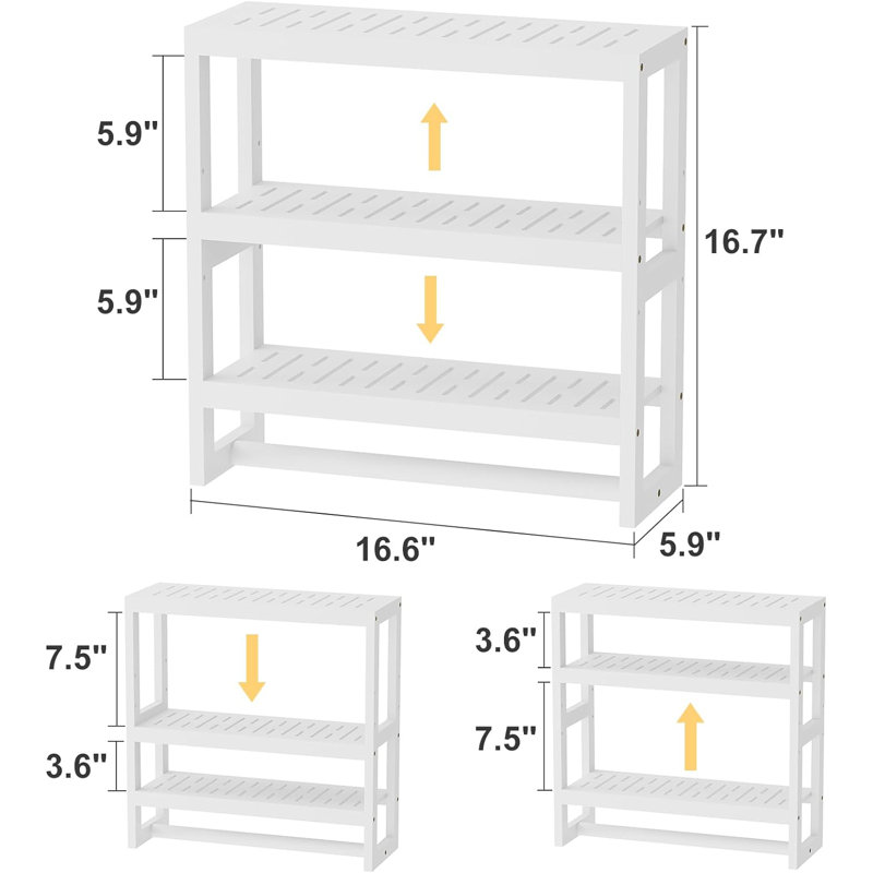 Keevie Bathroom Shelves, White