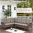 Serita Trym 100" Wide Outdoor PE Wicker Patio Sectional With Cushions With Ottomans-2036036320