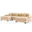 Coussin modulaire surdimensionné de 130 po en velours côtelé modulaire à 3 places avec siège modulaire mobile, épais et confortable pour la lecture, texture veloutée luxueuse