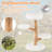 Cat Tree with Perch, Natural Jute Scratching Posts, Dangling Ball, Soft Long Plush Natural & White