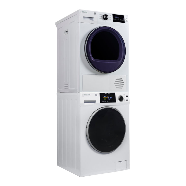 Equator Stackable 18 Lbs Washer 1.9cf 110v+heat Pump Dryer 3.7cf 110v Stack Kit
