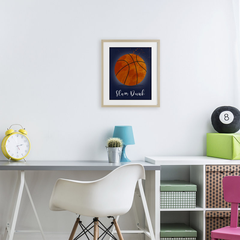 «Game On Slam Dunk», reproduction encadrée sous verre, design par Christine Simpson Art, H 16 po x l 13 po