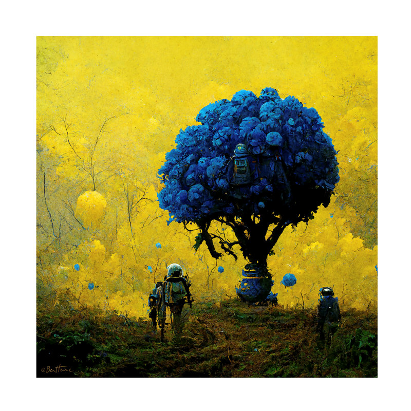 Art sur toile «bol bleu, Ben Heine», H 14 po x l 14 po