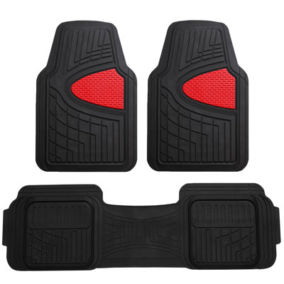 Trimmable ClimaProof Heavy Duty Tall Channel Non-Slip Rubber Floor Mats Full Set