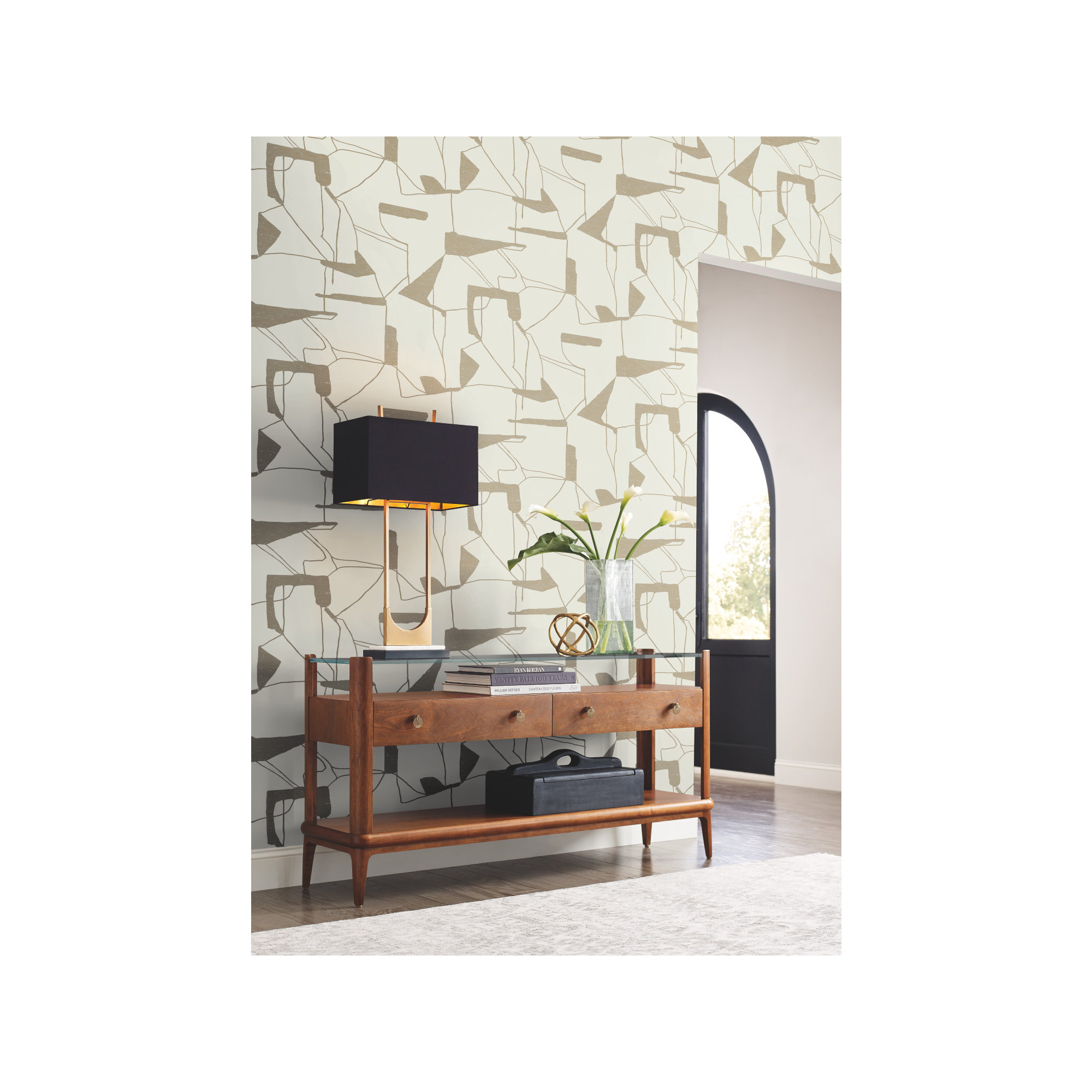 Alza Abstract Roll, Cream/Gold