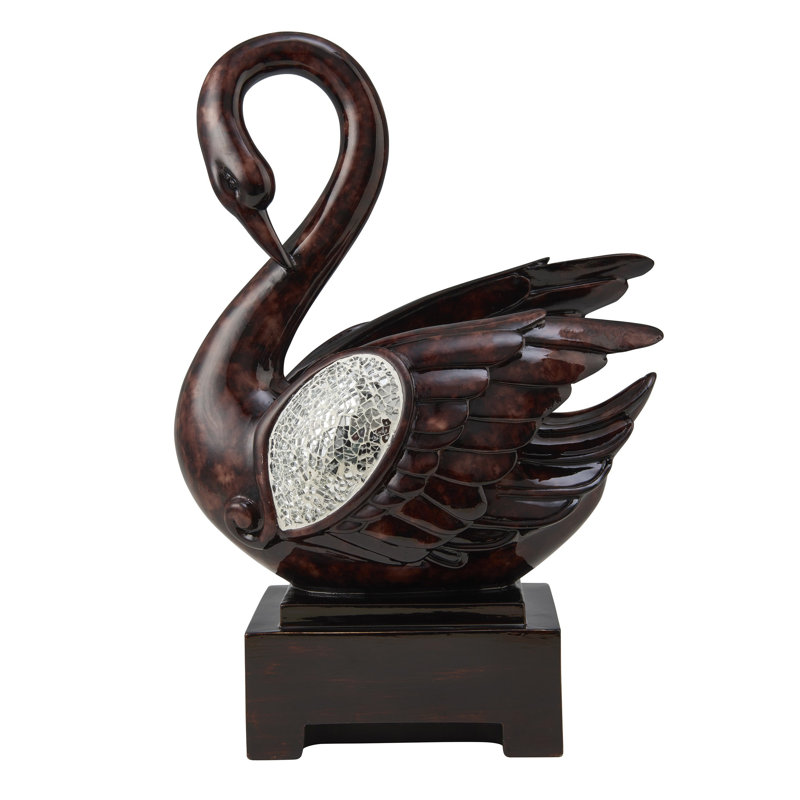 Sculpture 17 po en forme de colombe brun cerise marbrée